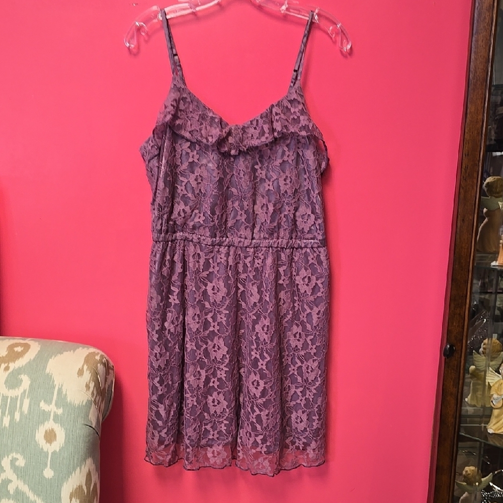 Purple Lace Sleeveless Dress